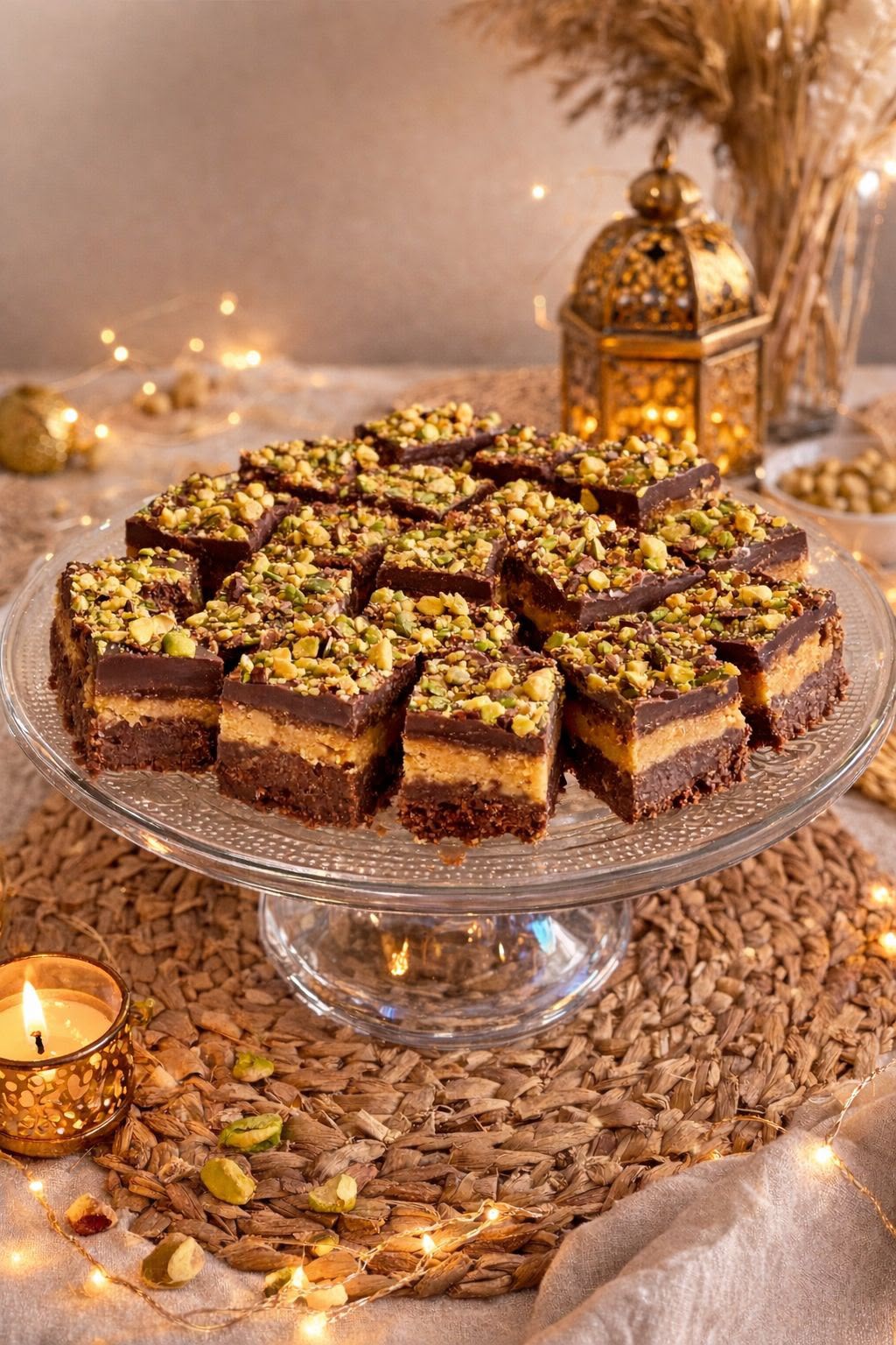 Carrés choco-pistache